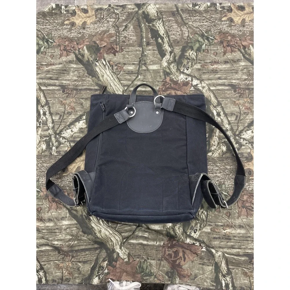 Sandqvist Cotton Canvas With Leather Details Backpack Black H69